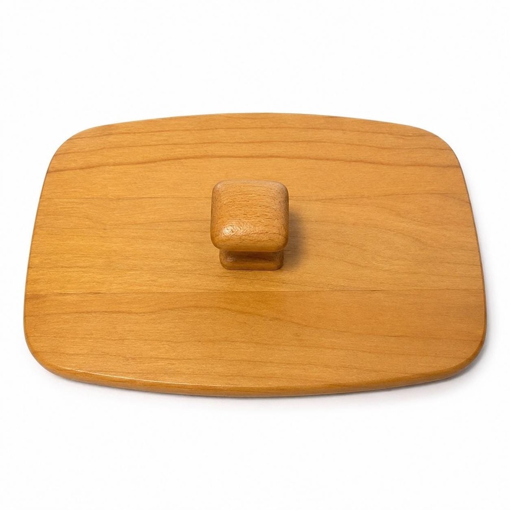 Longaberger WoodCrafts Small Rectangular Wooden Basket Lid w Knob Maple Wood